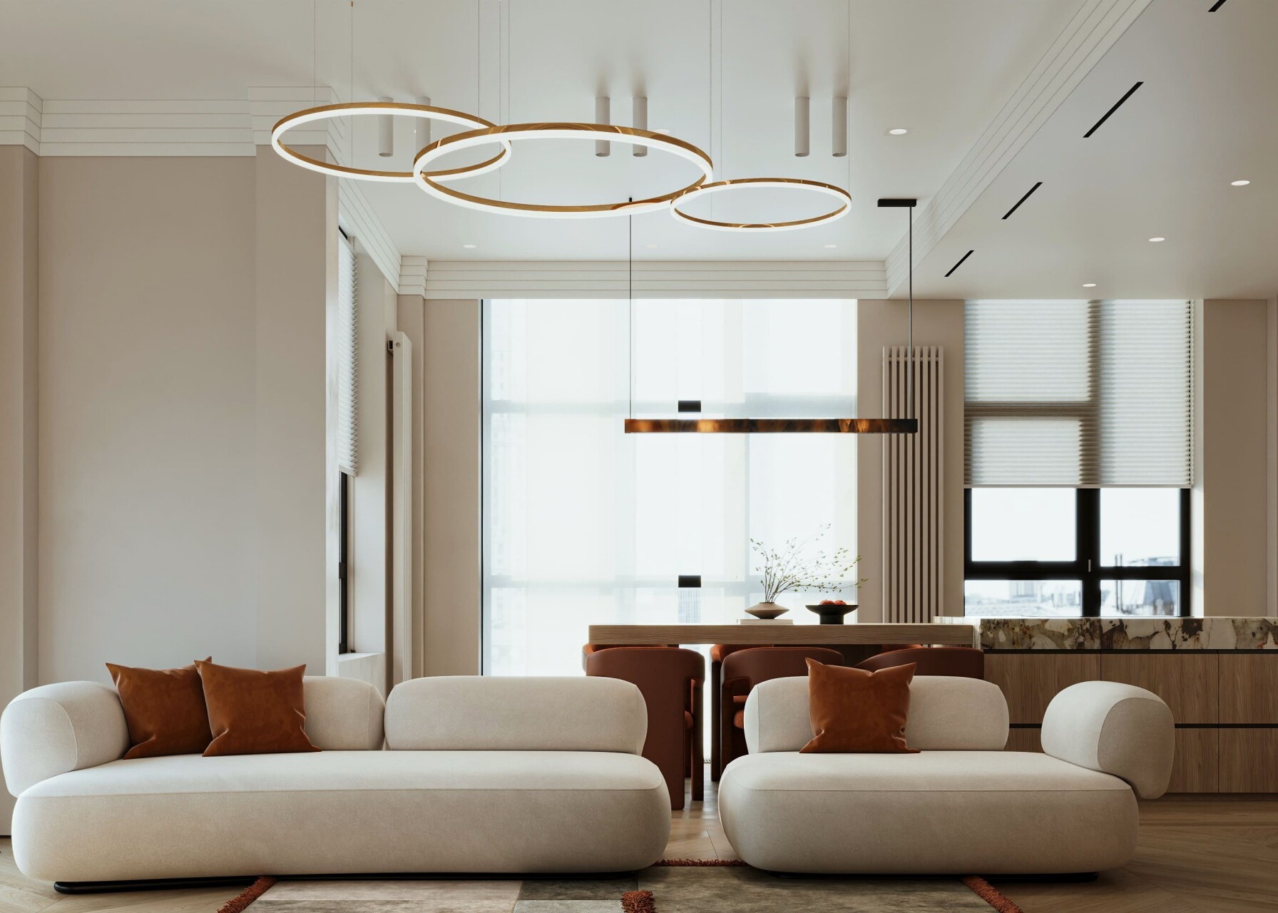 Интерьер, где современность встречает элегантность арт-деко